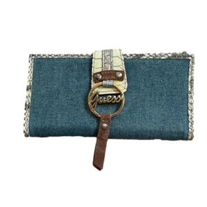 Guess Vintage Denim and Snakeskin Wallet